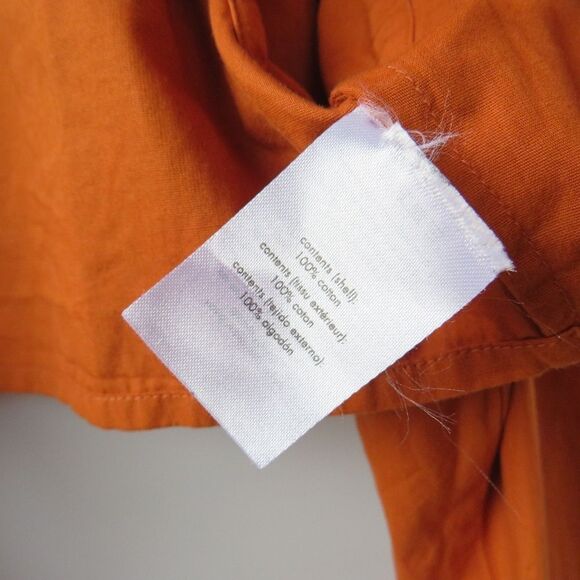 WeWoreWhat Womens Small Bisou Burnt Orange Puff Sleeve Tie Front Crop Blouse - Picture 12 of 16